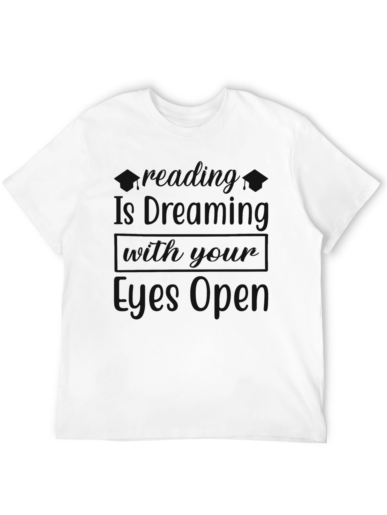 Mens Black Crewneck Graphic T-Shirt