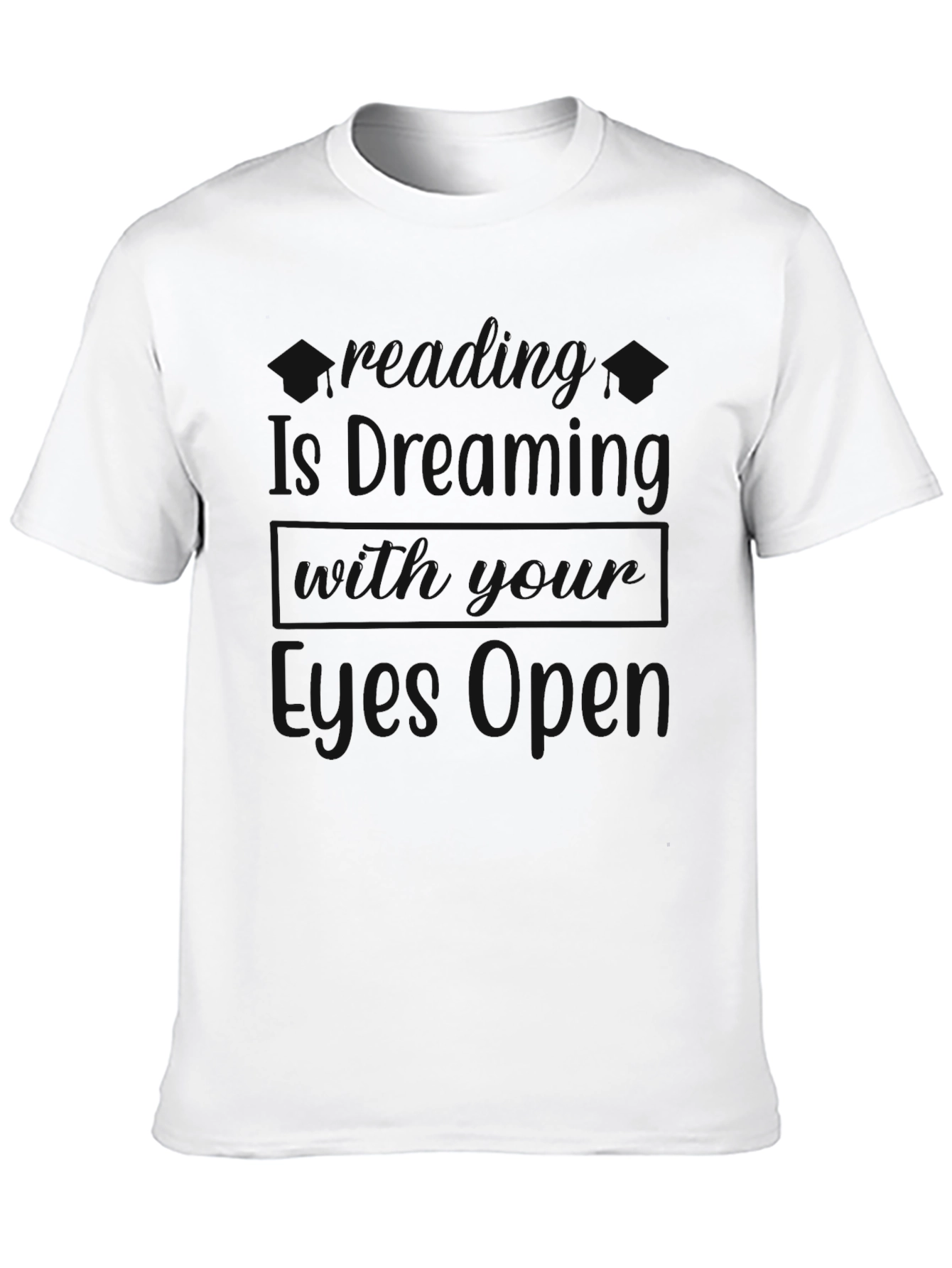 Mens Black Crewneck Graphic T-Shirt