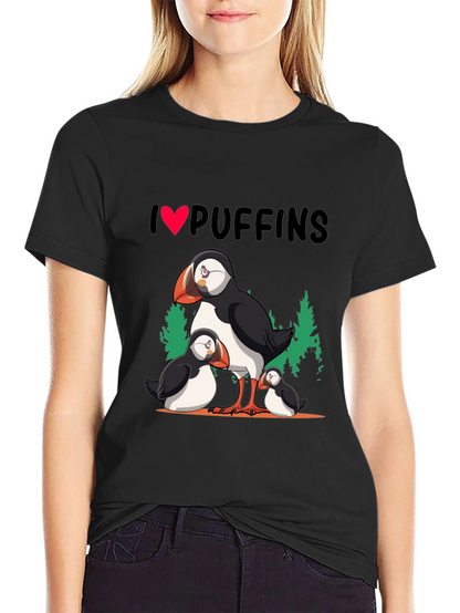 I Love Puffins Graphic T-Shirt