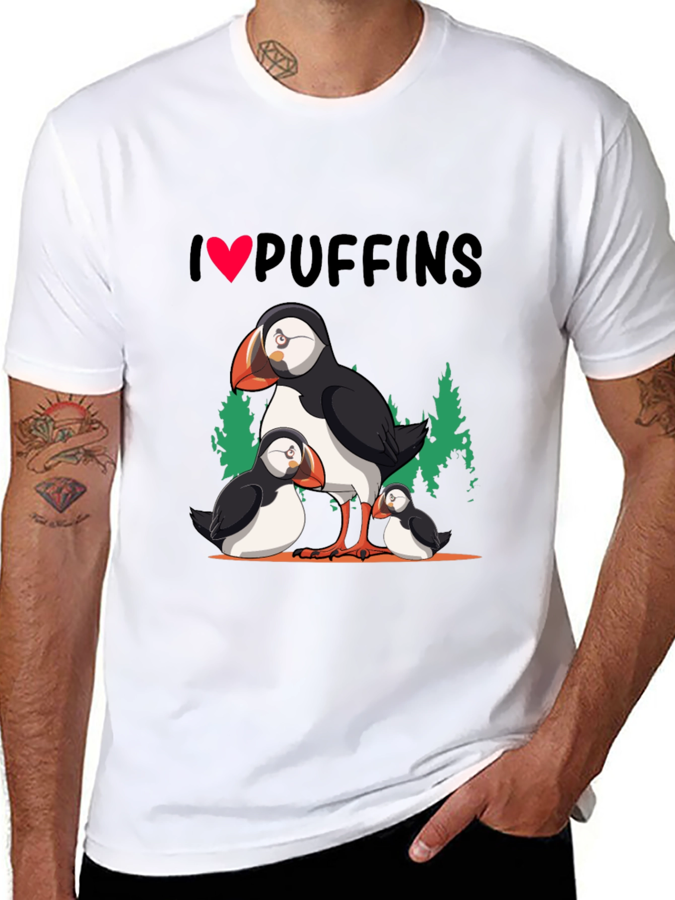 I Love Puffins Graphic T-Shirt