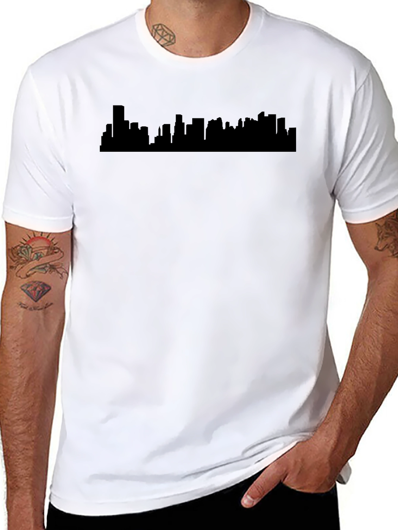 Cityscape Silhouette Tee - Modern Urban Style