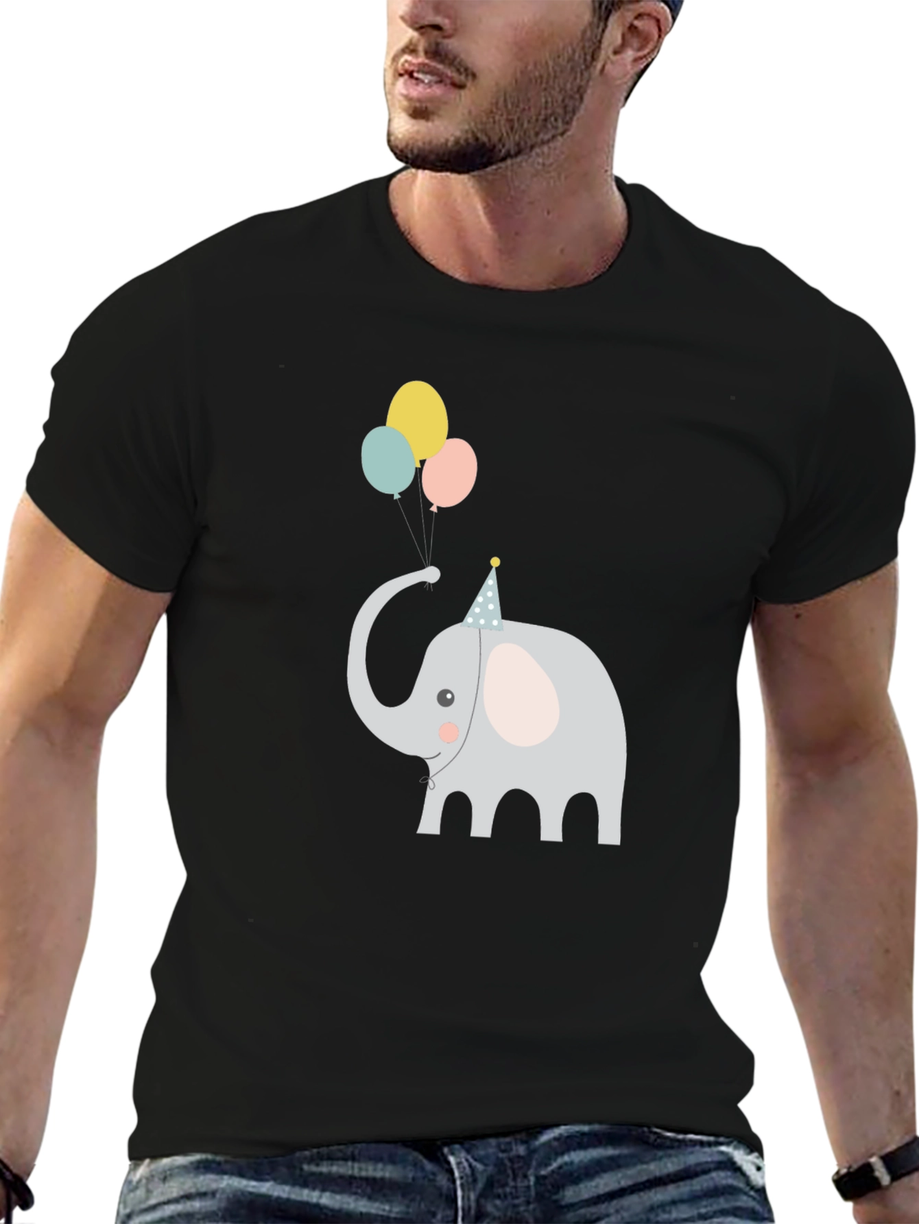 Elephant with Balloons Graphic Tee