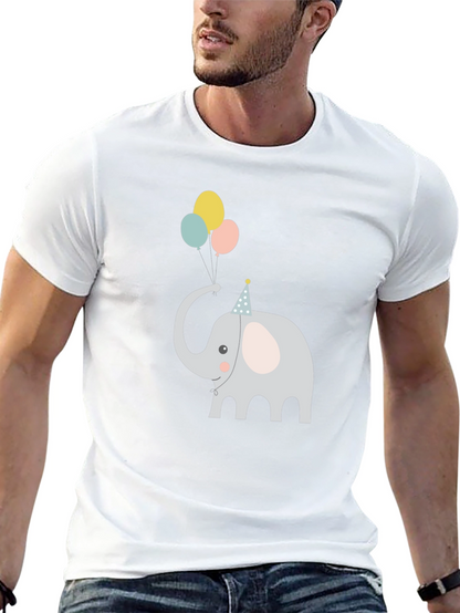 Elephant with Balloons Graphic Tee