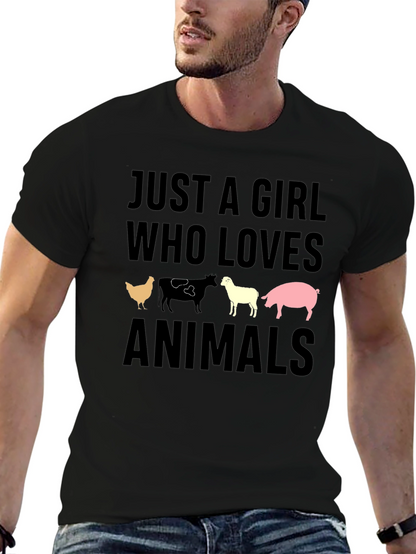 Just A Girl Who Loves Animals T-Shirt