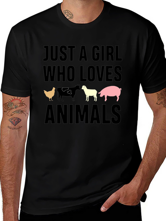 Just A Girl Who Loves Animals T-Shirt