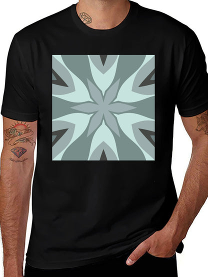 Geometric Flower Tee - Modern Graphic Print