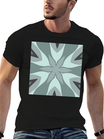 Geometric Flower Tee - Modern Graphic Print