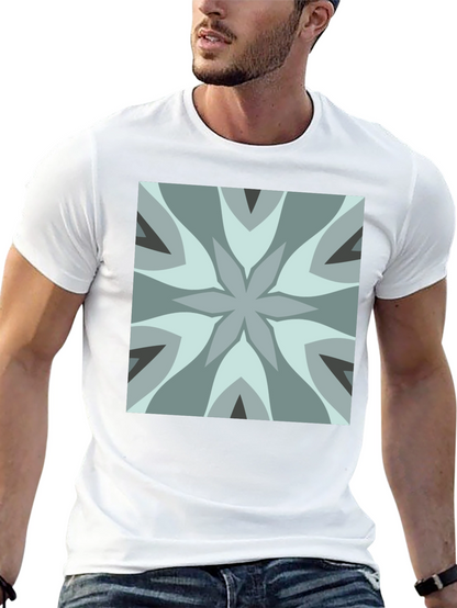 Geometric Flower Tee - Modern Graphic Print