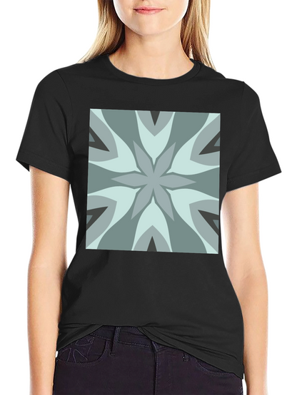 Geometric Flower Tee - Modern Graphic Print