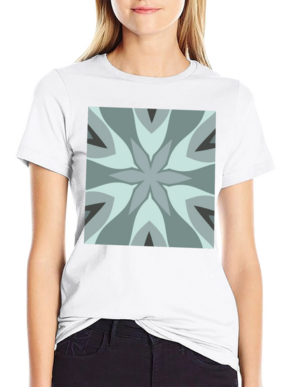 Geometric Flower Tee - Modern Graphic Print