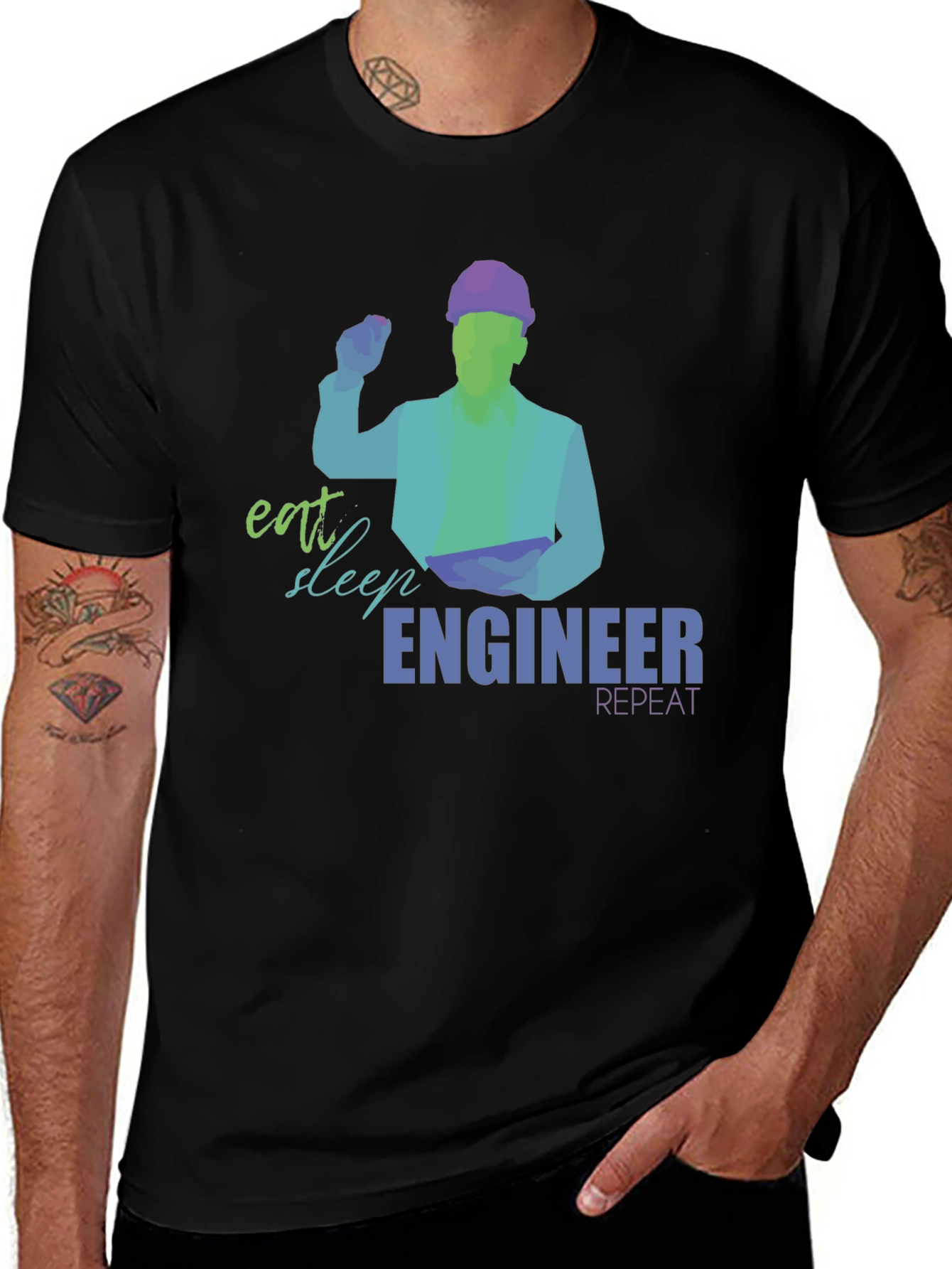 Eat Sleep Engineer T-Shirt | Mens Graphic Tee