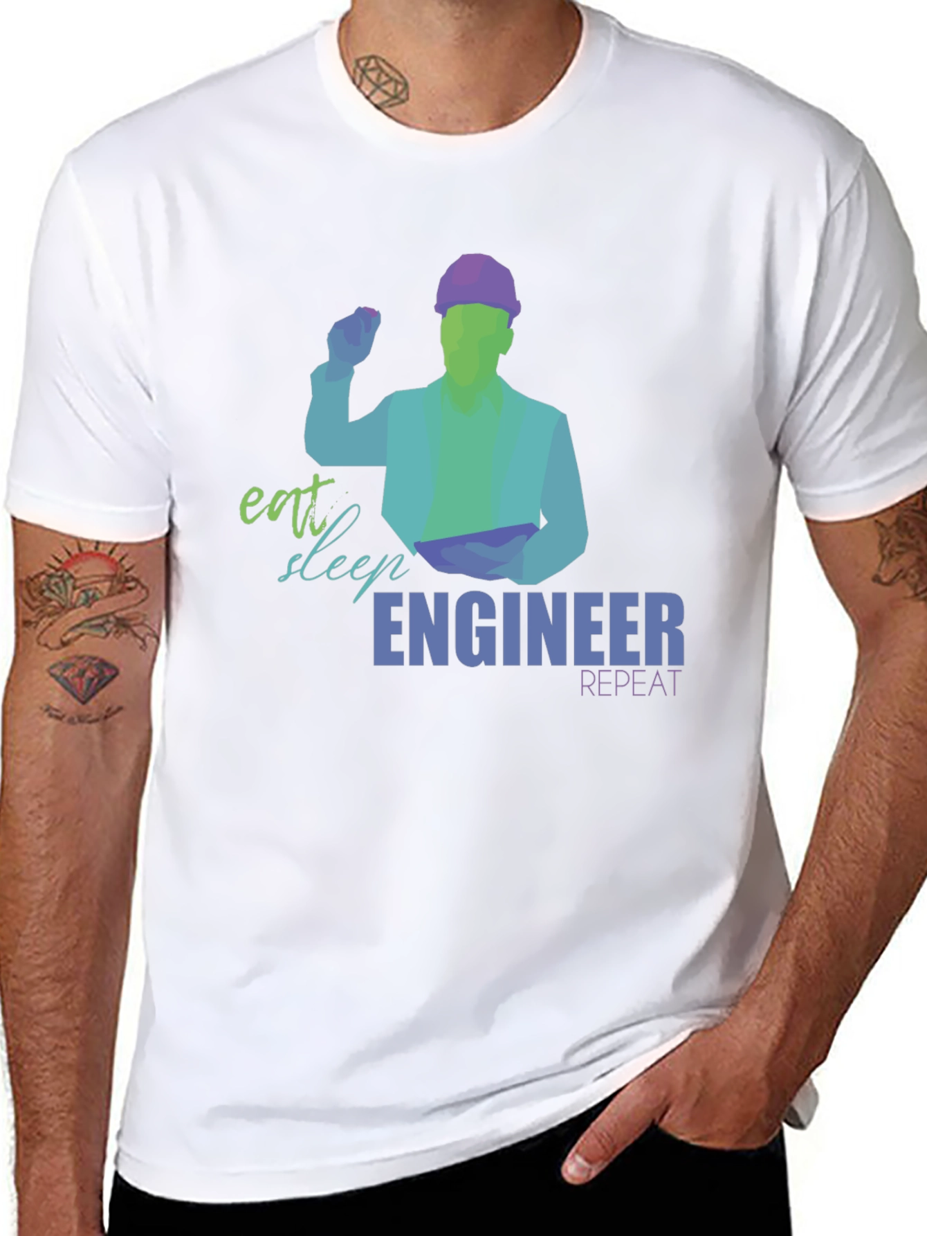 Eat Sleep Engineer T-Shirt | Mens Graphic Tee