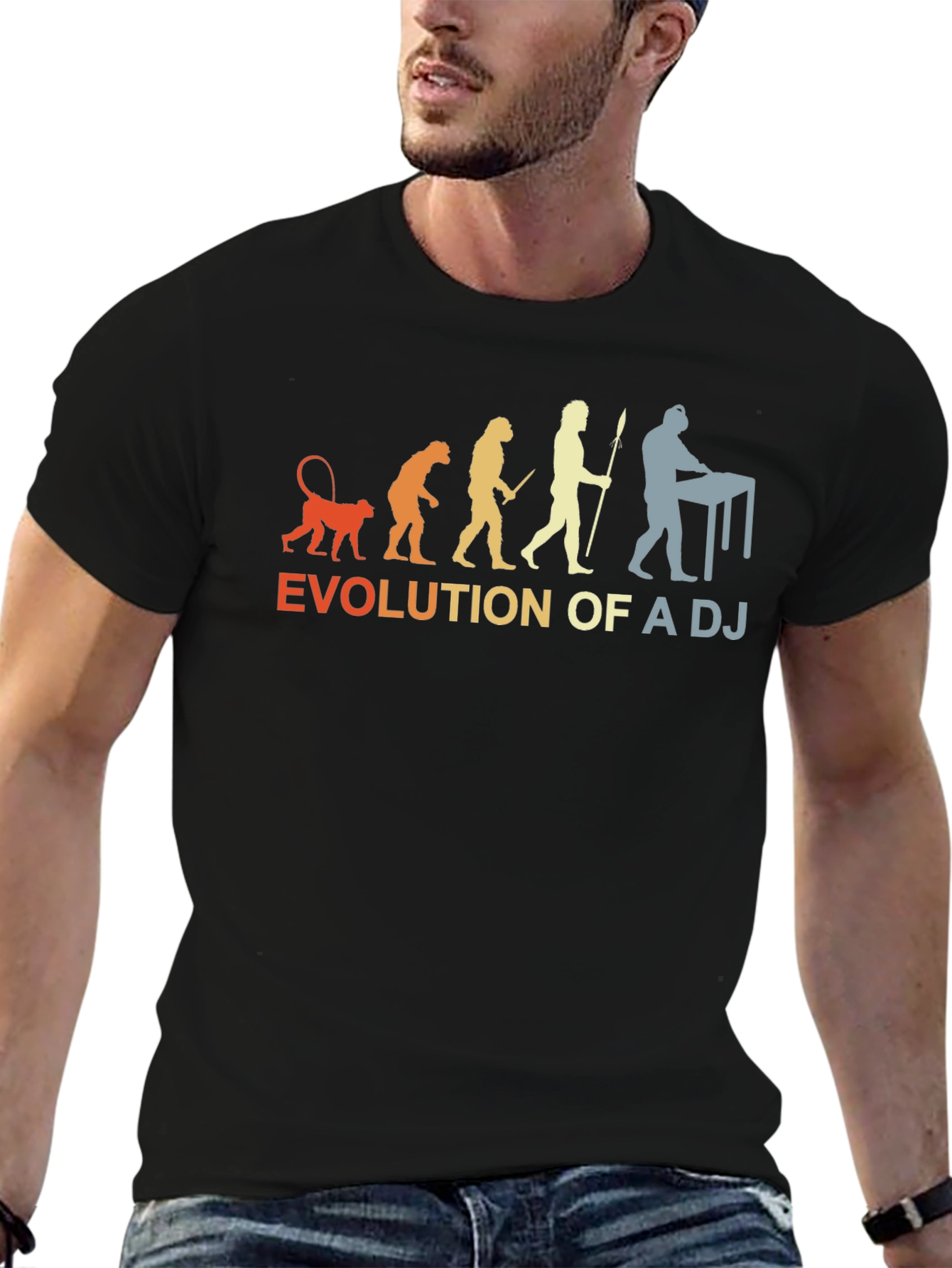 Evolution of a DJ Graphic Tee - Black T-Shirt