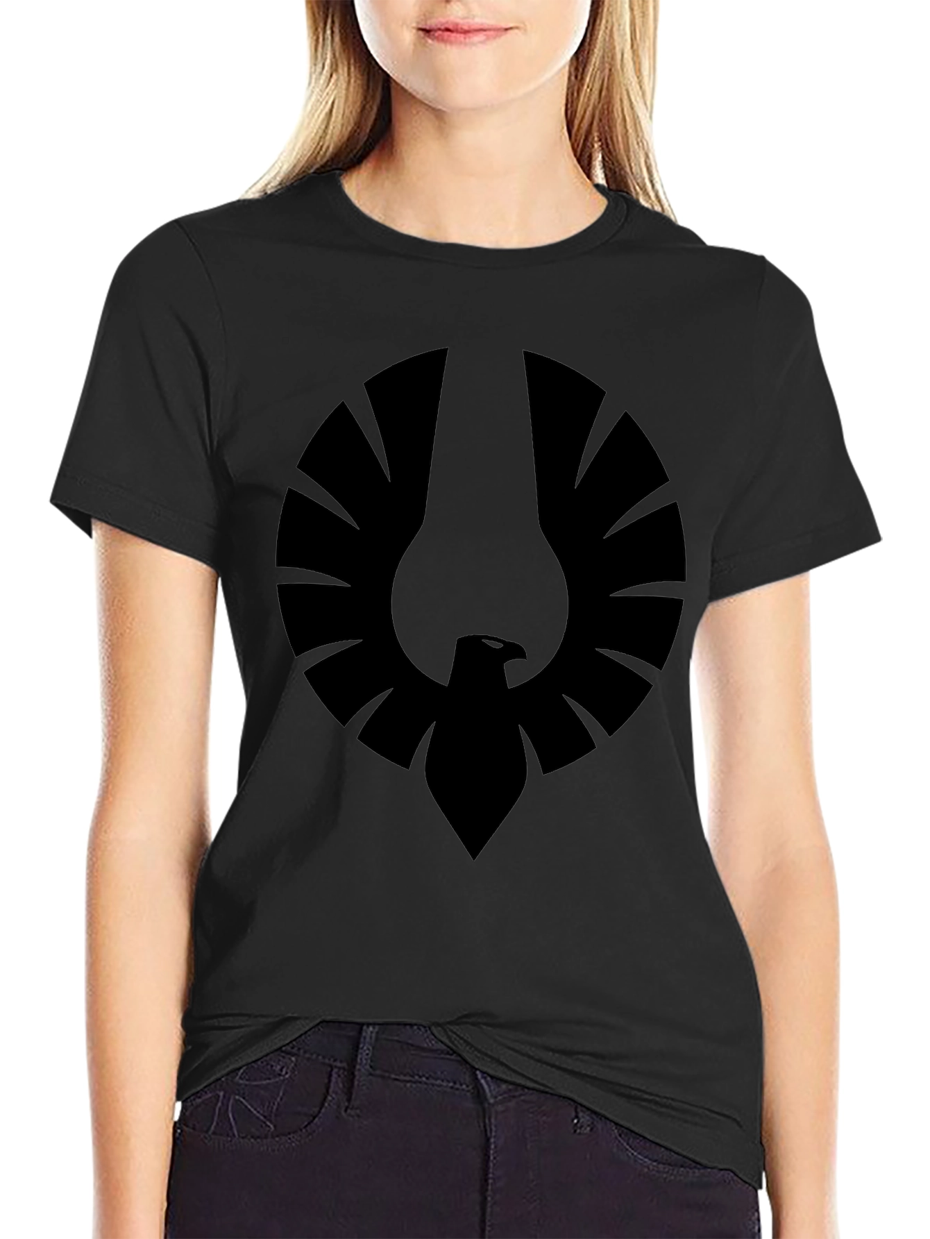 Mens Black Graphic Tee - Phoenix Emblem