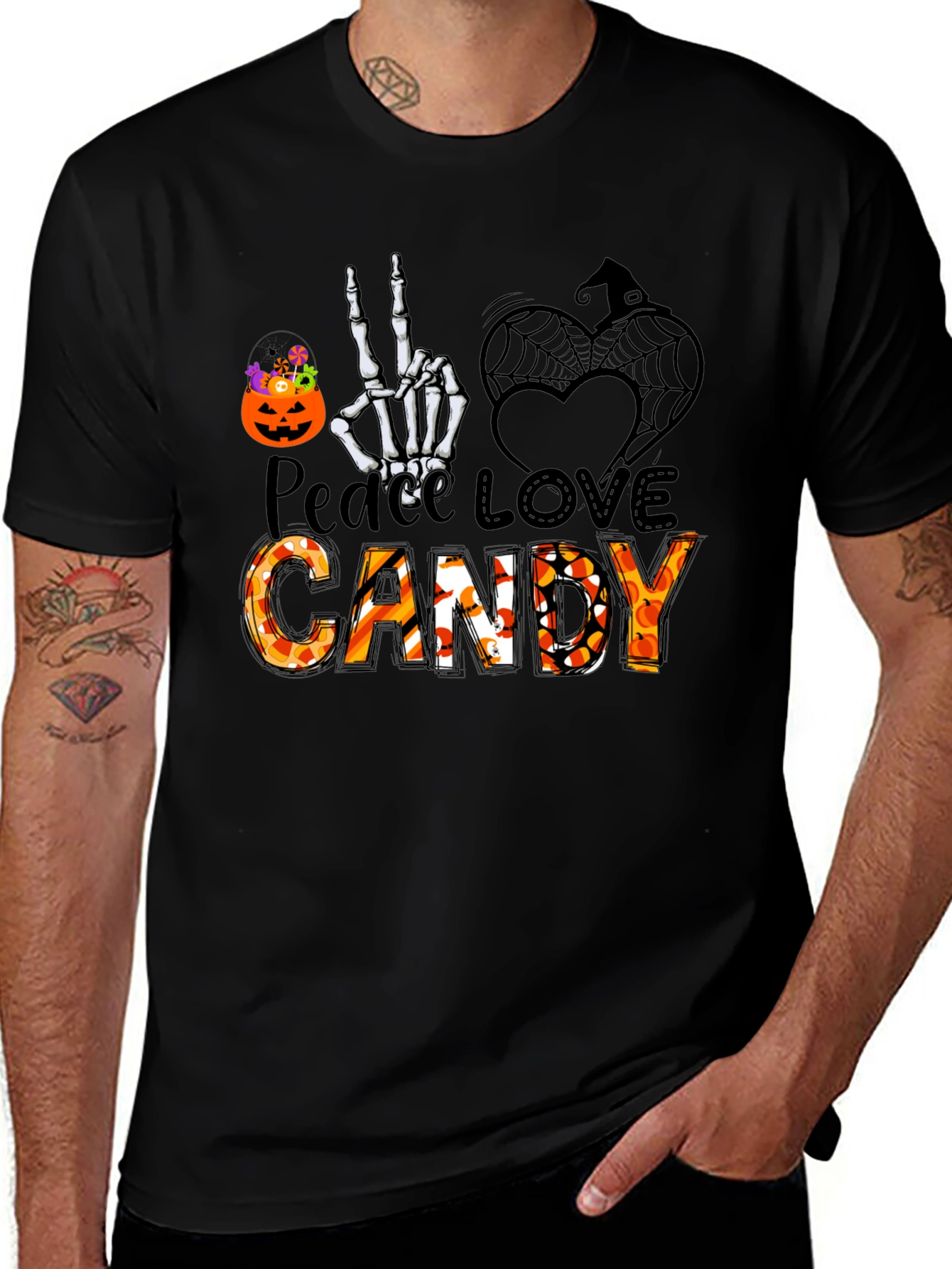 Peace Love Candy Halloween T-Shirt