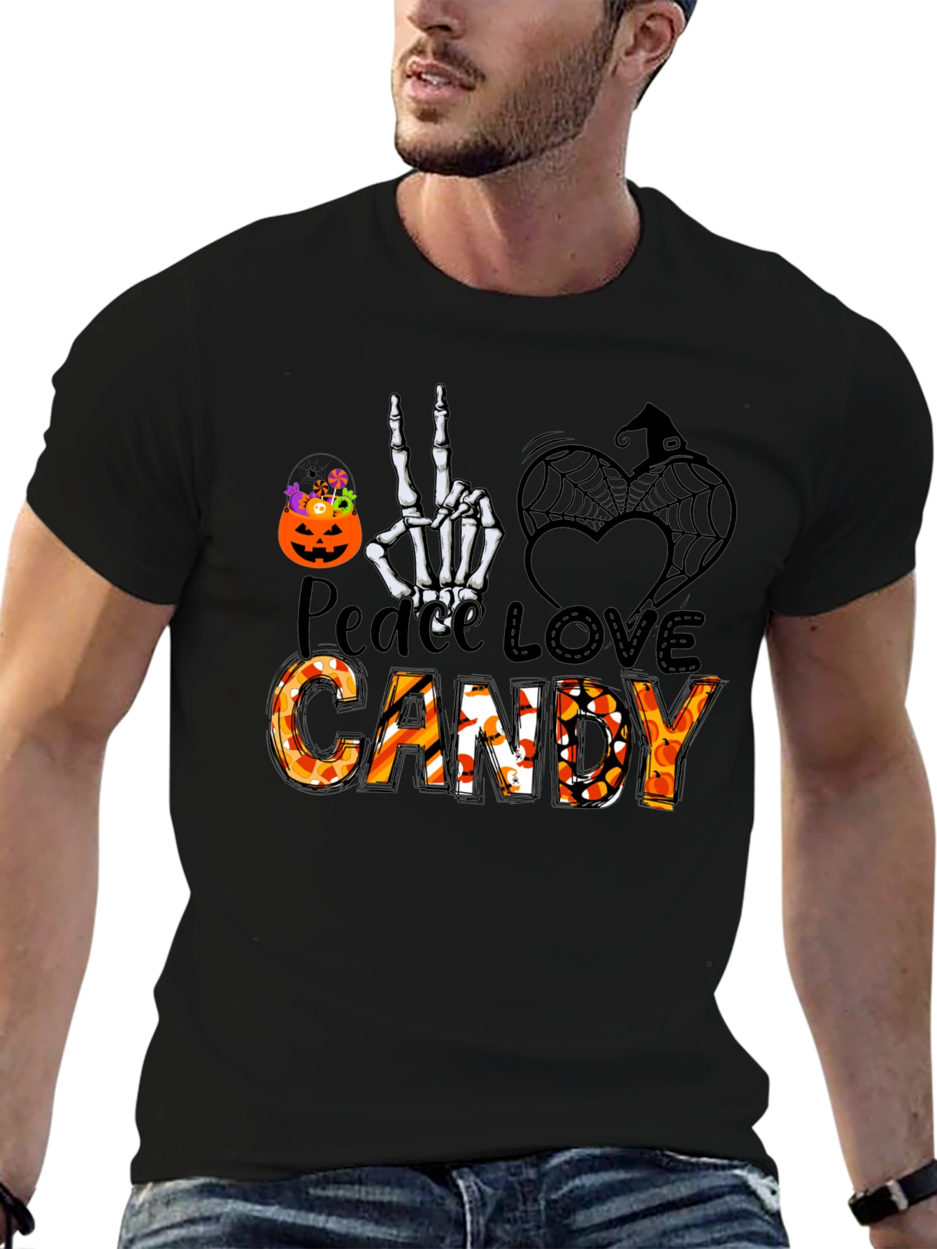 Peace Love Candy Halloween T-Shirt