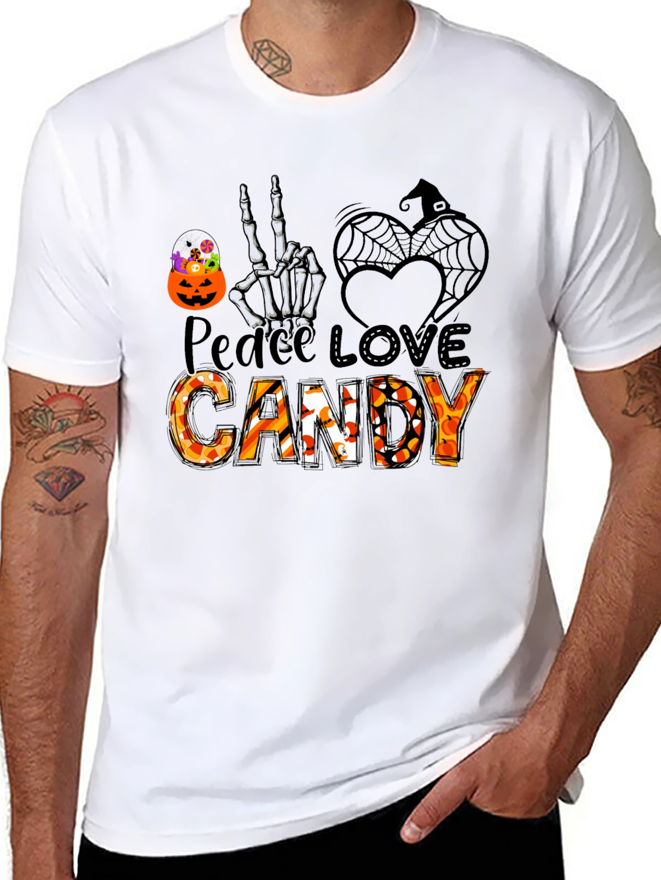 Peace Love Candy Halloween T-Shirt