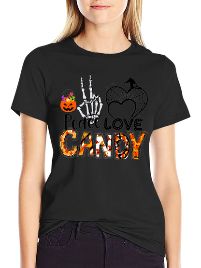 Peace Love Candy Halloween T-Shirt