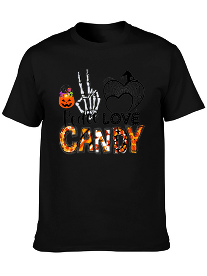 Peace Love Candy Halloween T-Shirt