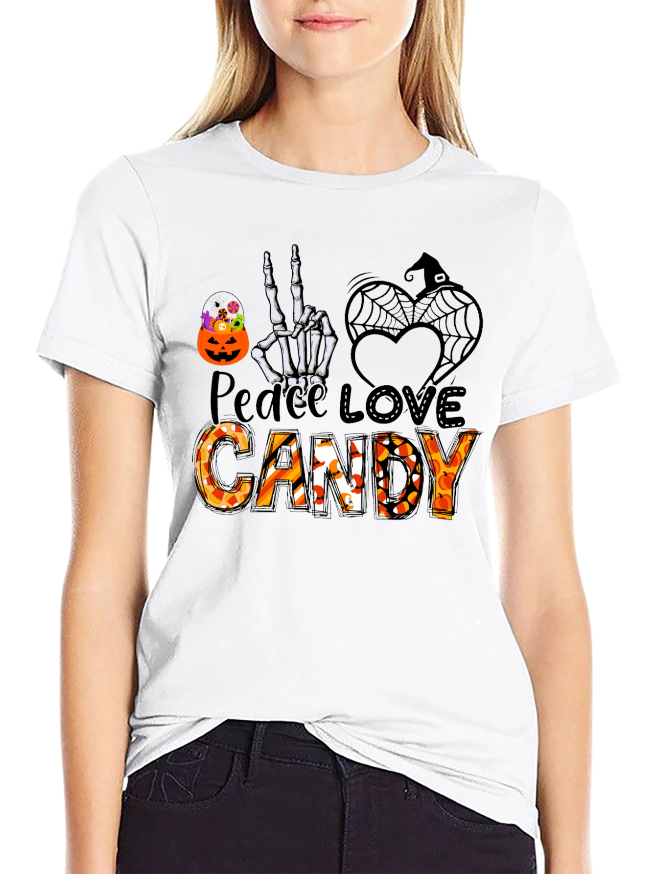 Peace Love Candy Halloween T-Shirt