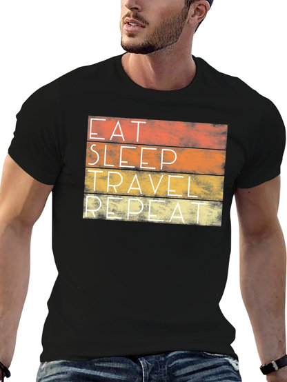 Eat Sleep Travel Repeat Graphic Tee