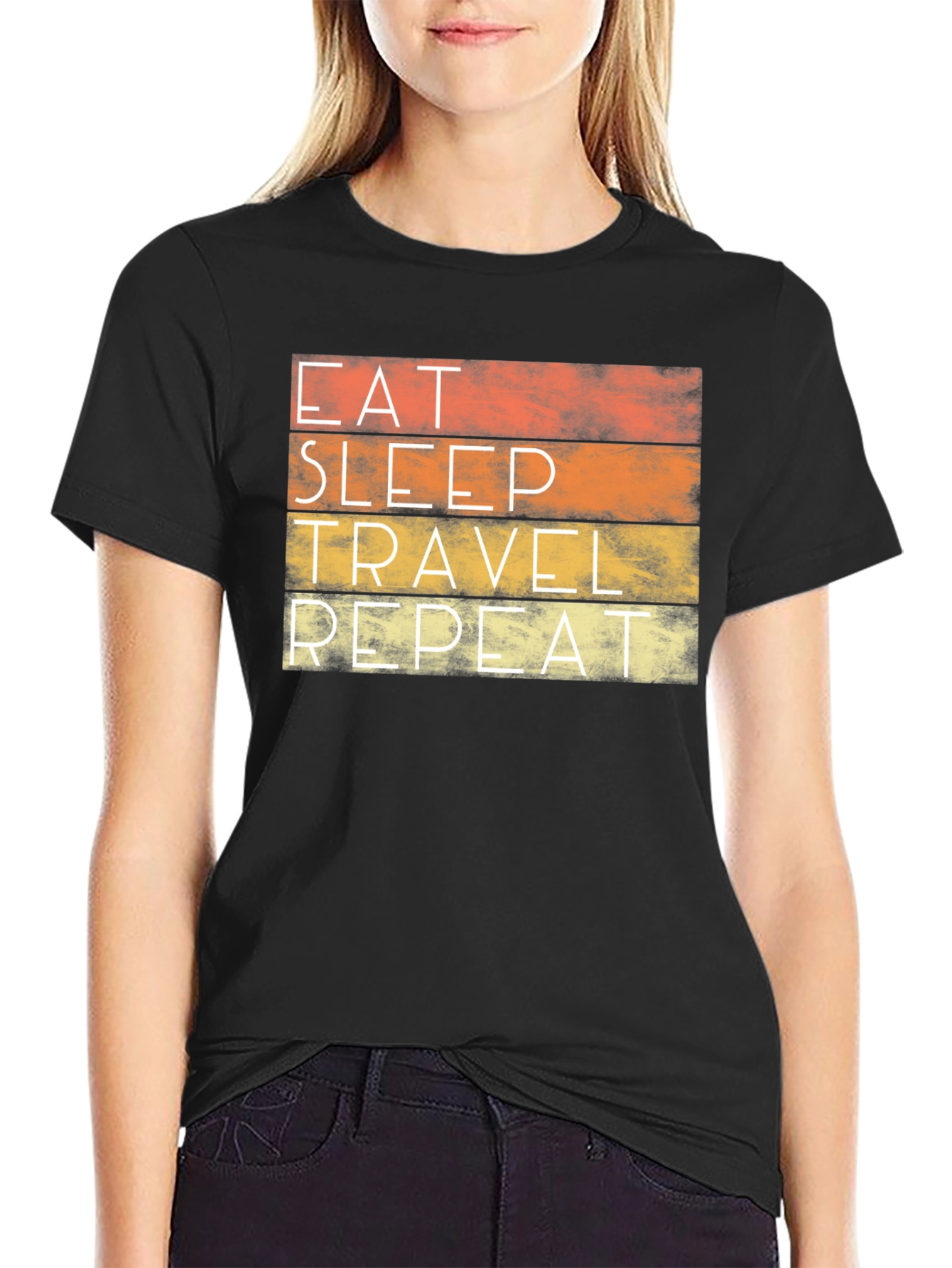 Eat Sleep Travel Repeat Graphic Tee
