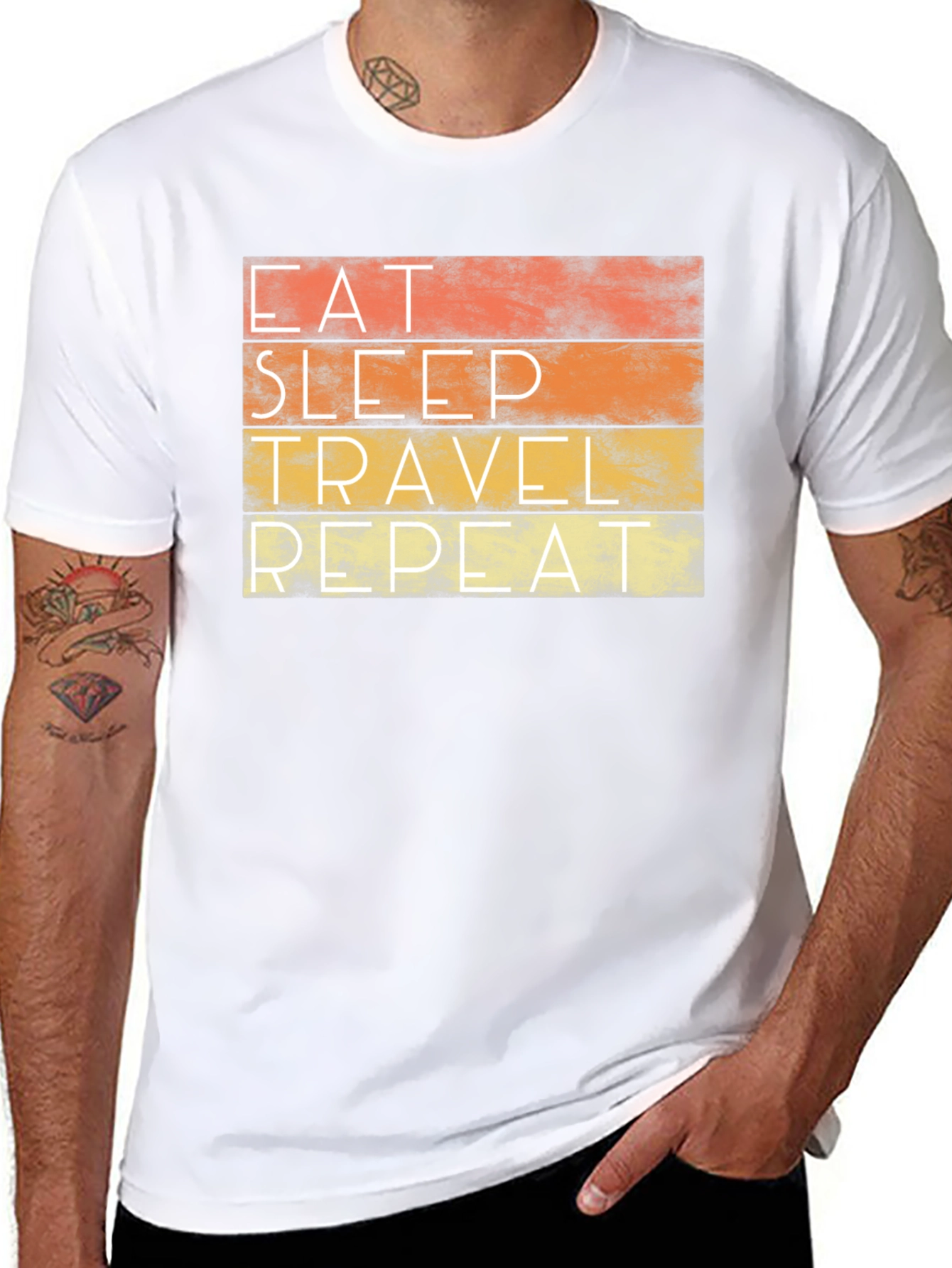 Eat Sleep Travel Repeat Graphic Tee