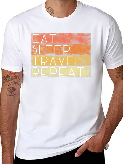 Eat Sleep Travel Repeat Graphic Tee