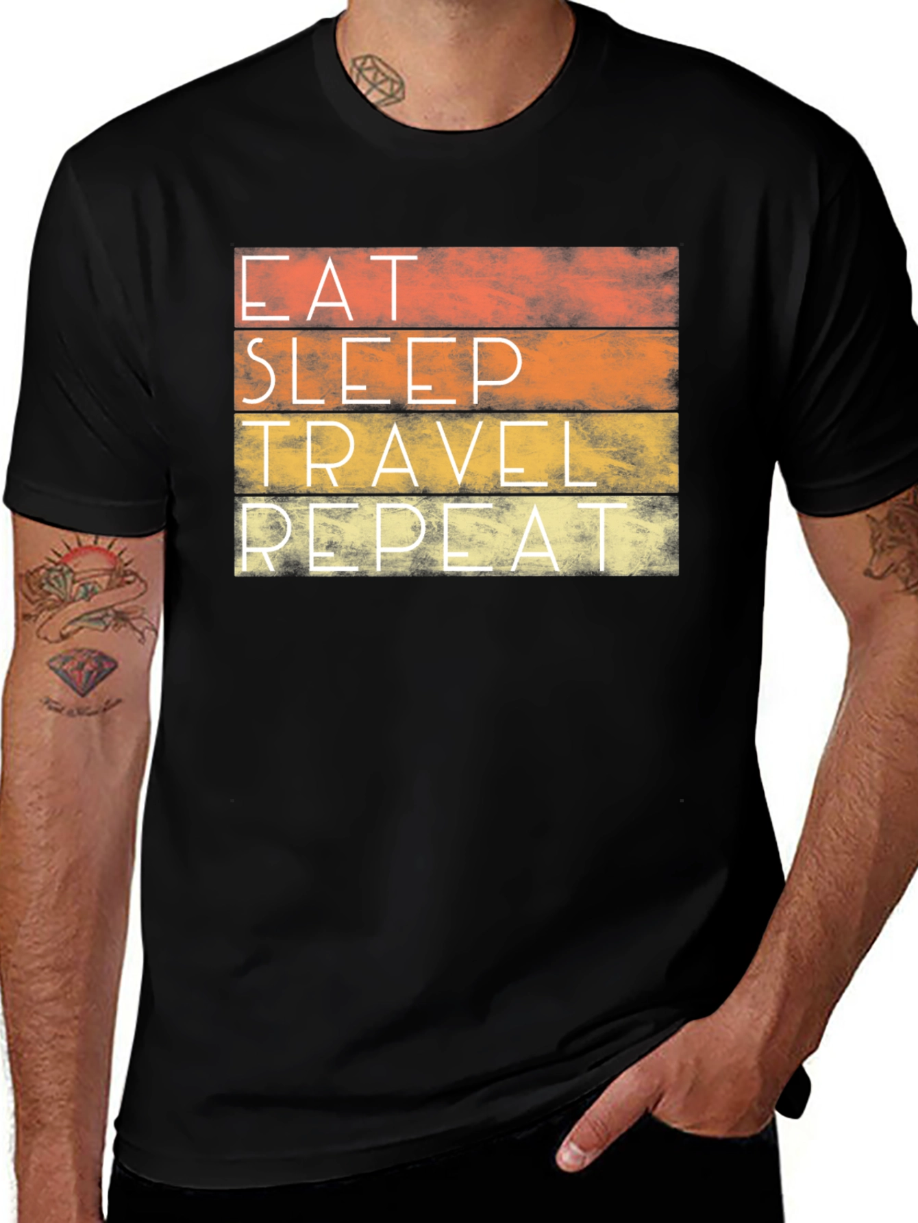 Eat Sleep Travel Repeat Graphic Tee