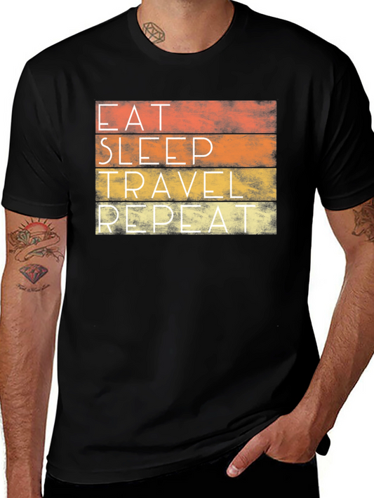 Eat Sleep Travel Repeat Graphic Tee