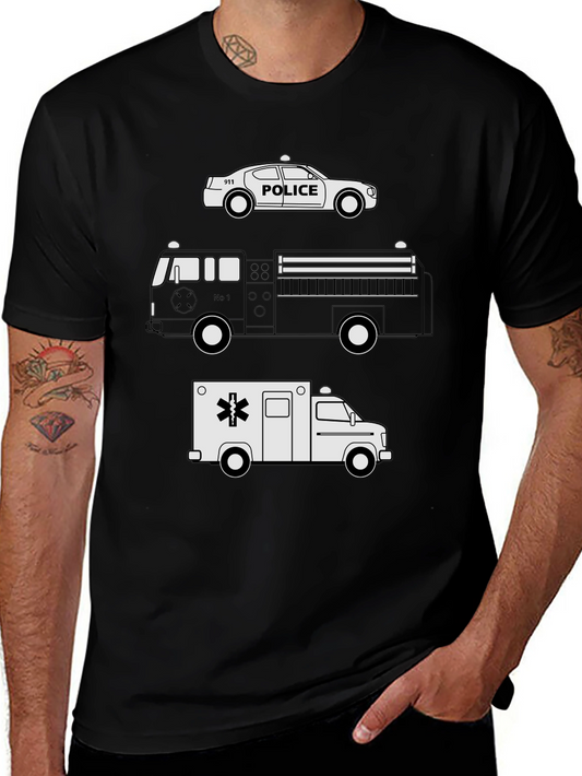 Emergency Vehicles Graphic T-Shirt