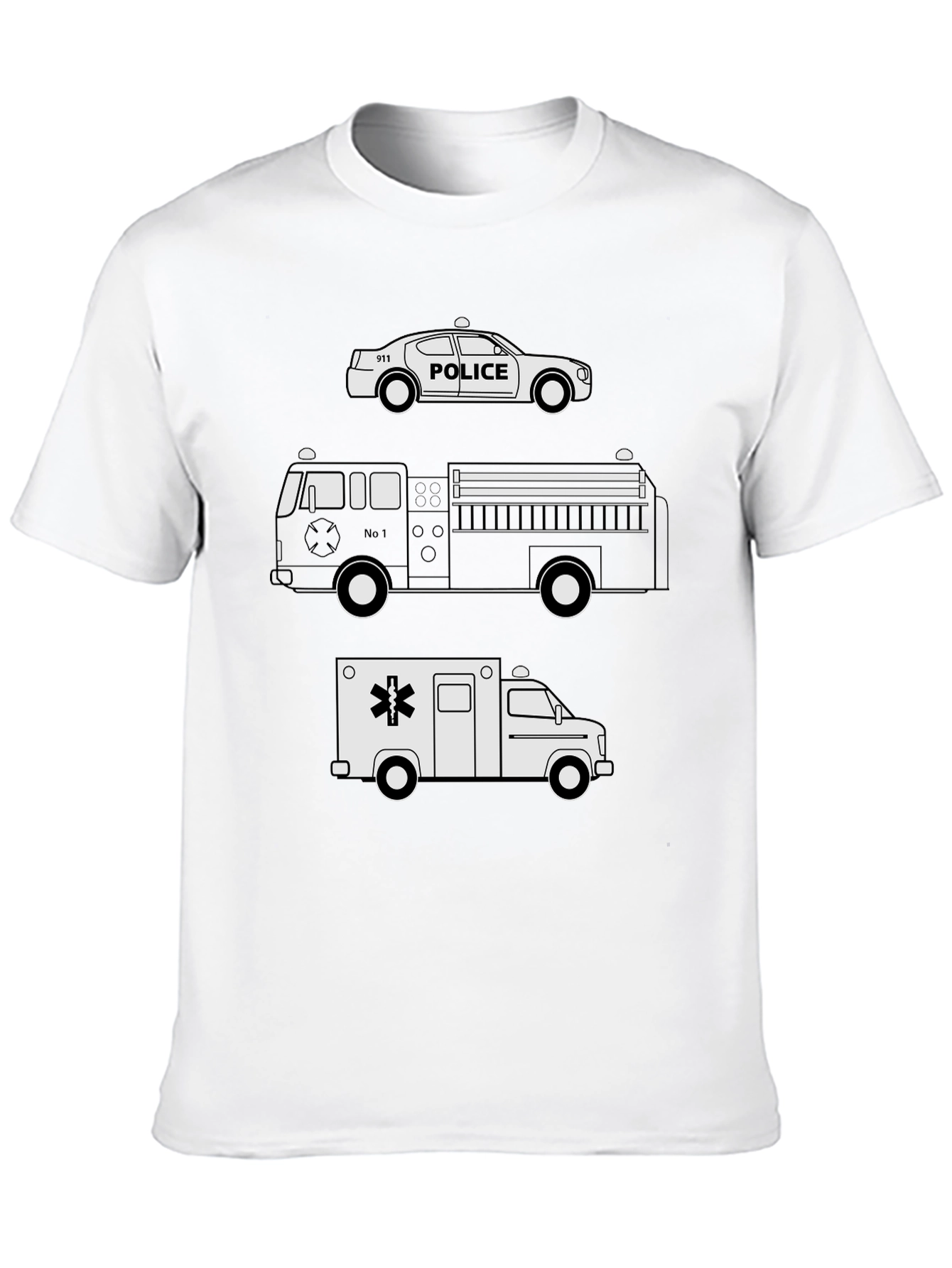 Emergency Vehicles Graphic T-Shirt