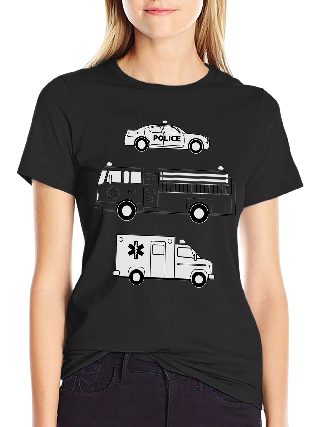 Emergency Vehicles Graphic T-Shirt
