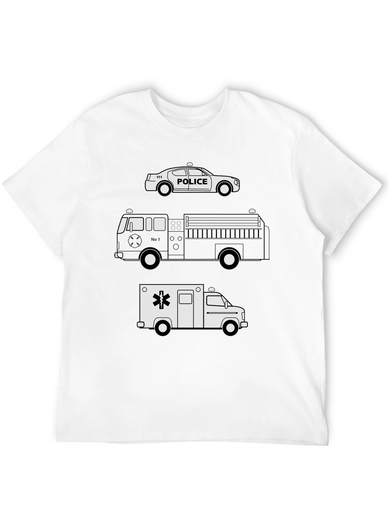 Emergency Vehicles Graphic T-Shirt