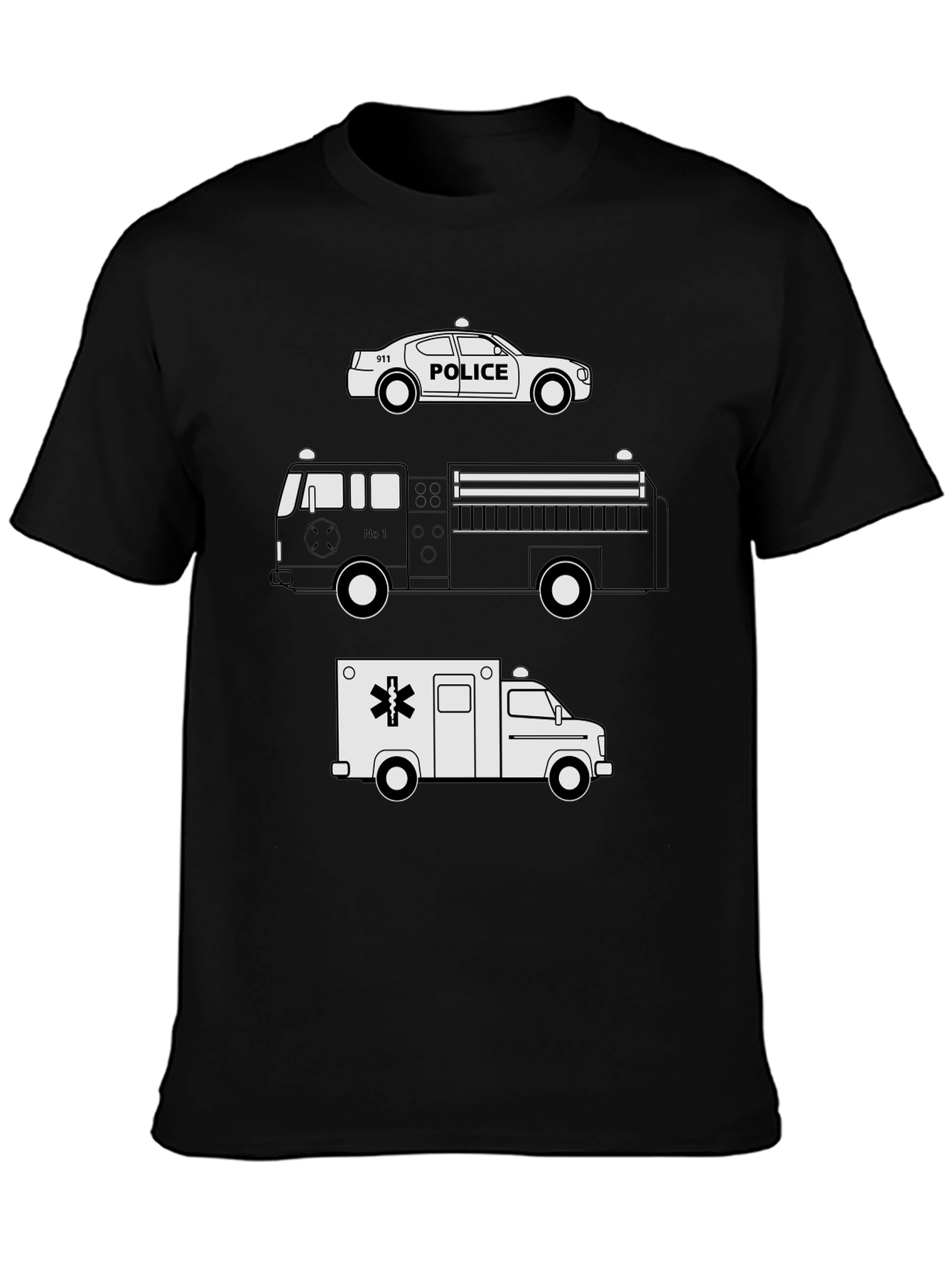 Emergency Vehicles Graphic T-Shirt