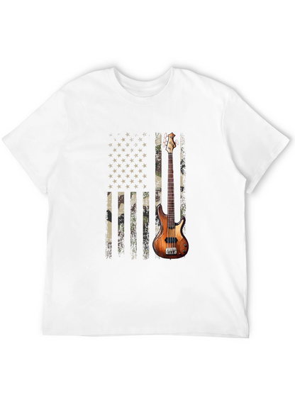 Camo American Flag Guitar T-Shirt