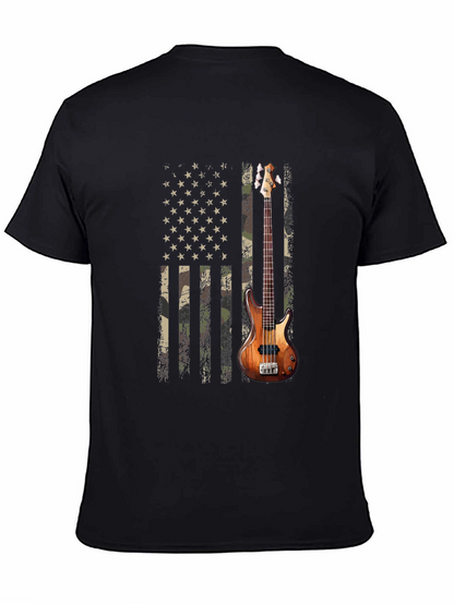 Camo American Flag Guitar T-Shirt