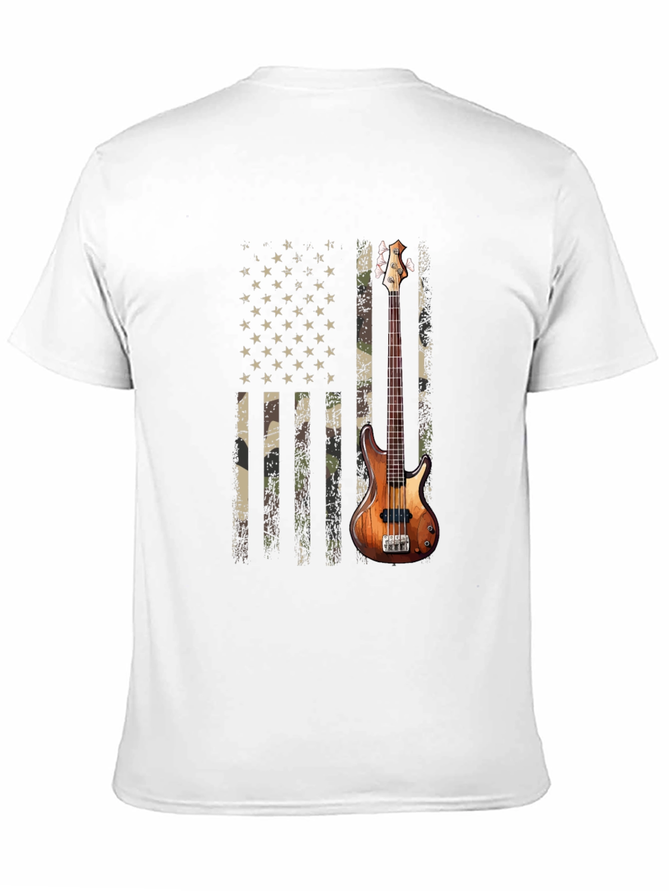 Camo American Flag Guitar T-Shirt