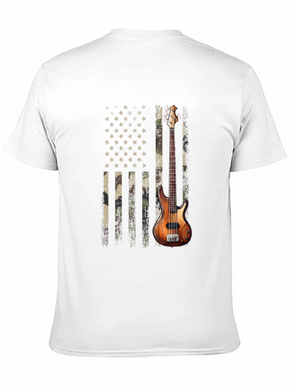Camo American Flag Guitar T-Shirt