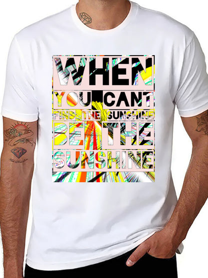 Sunshine Quote Graphic Tee - Black Cotton T-Shirt