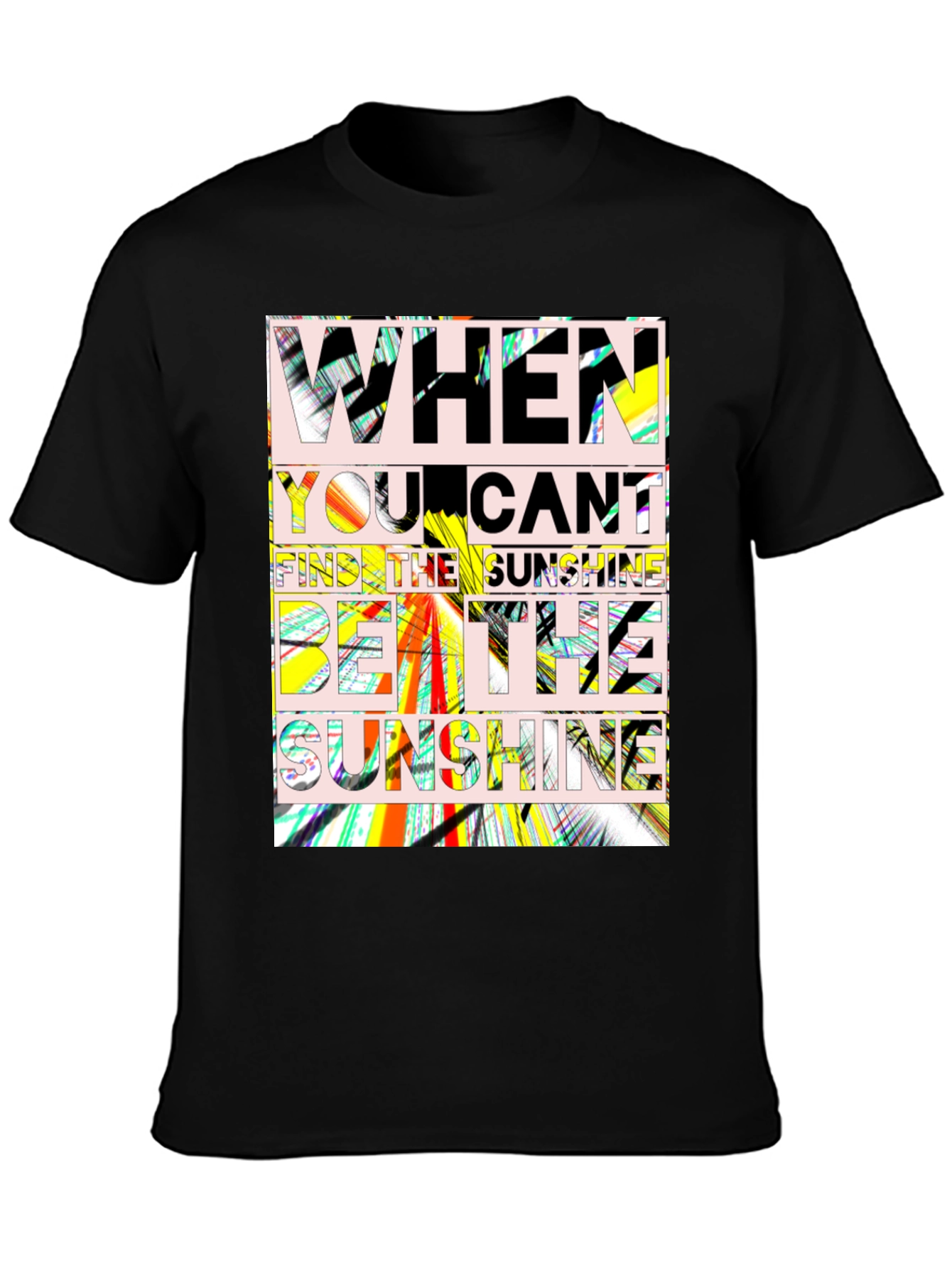 Sunshine Quote Graphic Tee - Black Cotton T-Shirt
