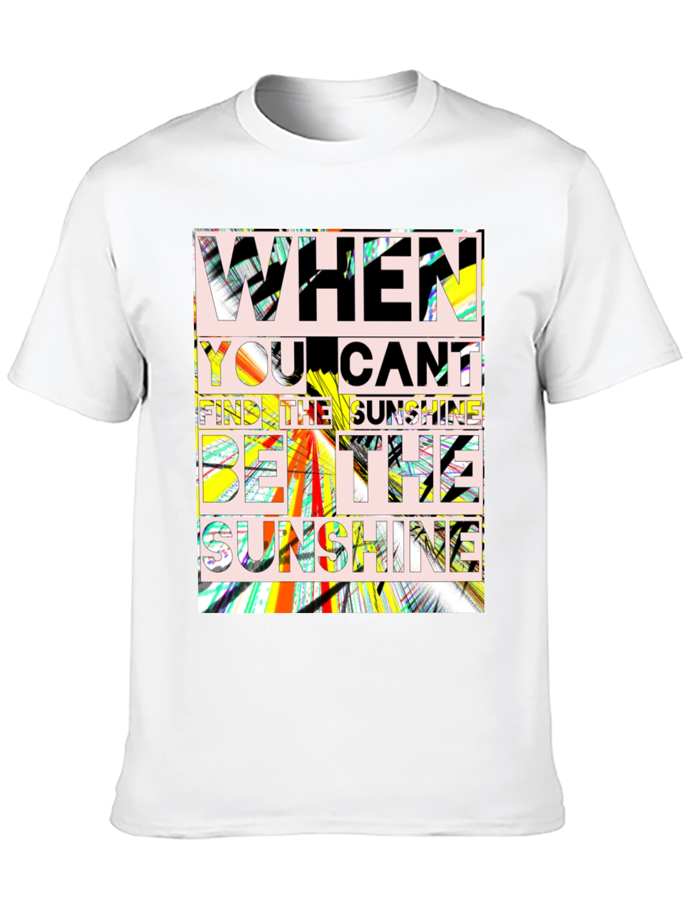 Sunshine Quote Graphic Tee - Black Cotton T-Shirt