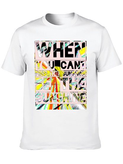 Sunshine Quote Graphic Tee - Black Cotton T-Shirt