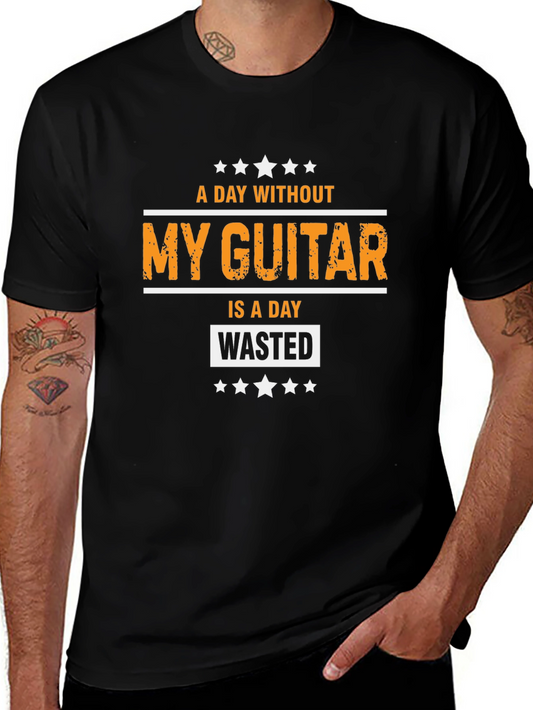 A Day Without My Guitar Black Graphic Tee