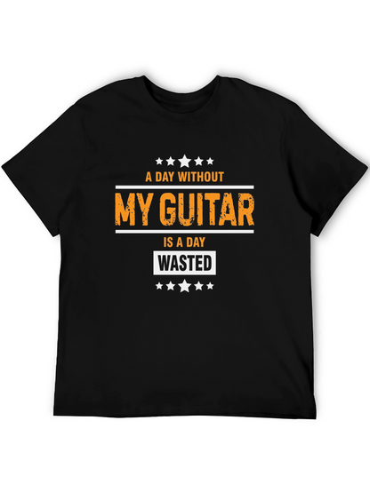 A Day Without My Guitar Black Graphic Tee