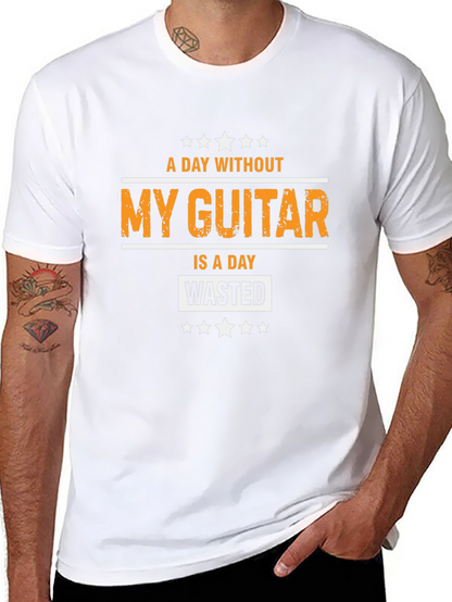 A Day Without My Guitar Black Graphic Tee