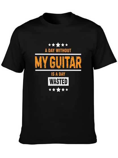 A Day Without My Guitar Black Graphic Tee