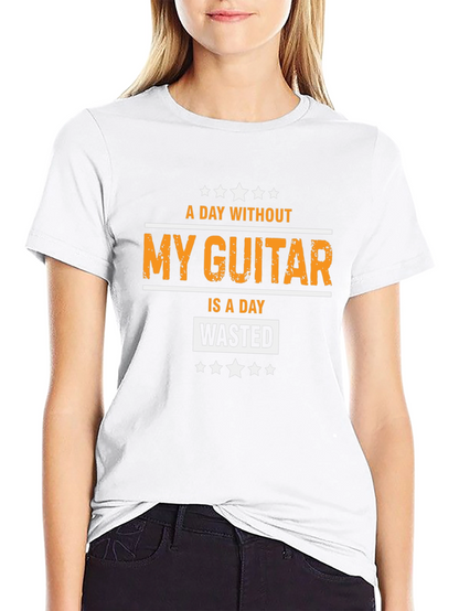 A Day Without My Guitar Black Graphic Tee