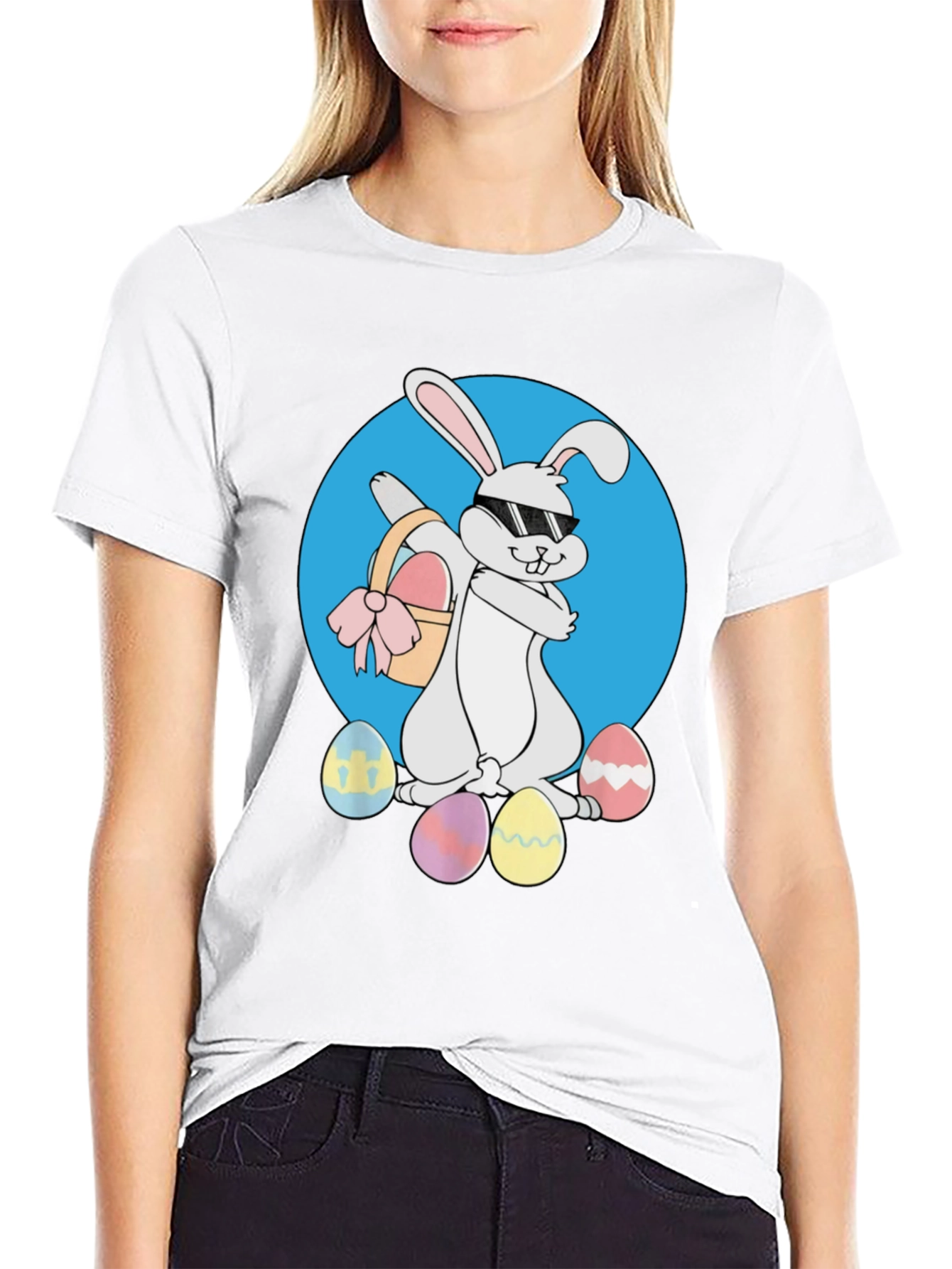 Easter Bunny T-Shirt - Cool Rabbit with Eggs