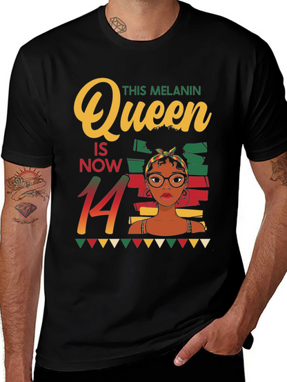 Melanin Queen 14th Birthday T-Shirt